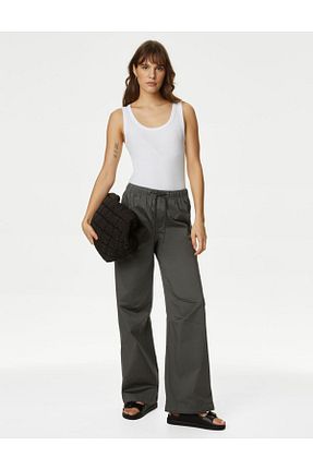 شلوار سبز زنانه پنبه ای Marks & Spencer - کد 827008380
