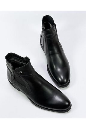 بوت / نیم بوت مشکی مردانه چرم خالص YAŞARYILDIZ AYAKKABI 1963 TEN BERİ - کد 879342210