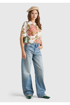 پلیور سفید زنانه طرح دار United Colors of Benetton - کد 879369871