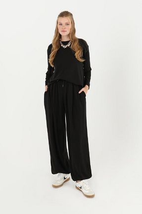 ست بالاتنه و پائین تنه مشکی زنانه بافتنی Puane - کد 879402217