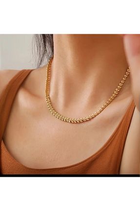 گردنبند استیل ( فولاد ) زرد زنانه استیل (فولاد) Di&Ba Co. - کد 879436457