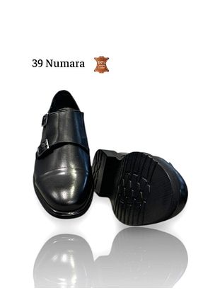 کفش کلاسیک مشکی مردانه چرم خالص İriayak - کد 879435778