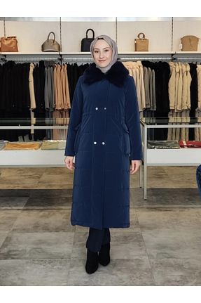 کاپشن حجاب سرمه ای زنانه پلی استر Zühre - کد 879439090