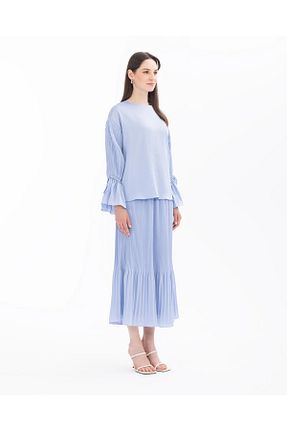 بلوز آبی زنانه ساده SEÇİLSTORE - کد 879437444