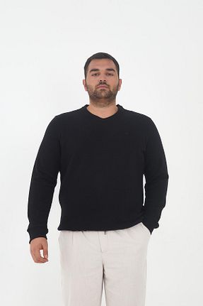 سوئیشرت سایز بزرگ مشکی مردانه سایز بزرگ Maccali - کد 878554597