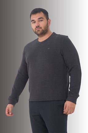 سوئیشرت سایز بزرگ طوسی مردانه سایز بزرگ Maccali - کد 878554677