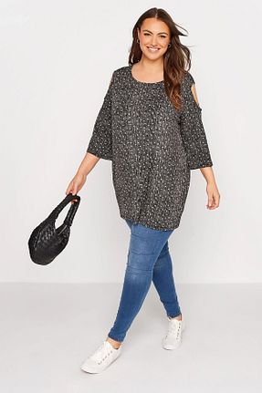 بلوز مشکی زنانه Puantiyeli Stil Diva - کد 879455984