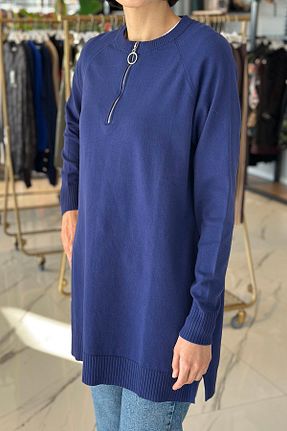 تونیک حجاب سرمه ای زنانه بافتنی Missemramiss - کد 879461759
