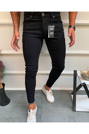 شلوار جین مشکی مردانه پاچه تنگ moda biz - کد 879452254