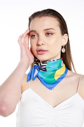 دستمال گردن آبی زنانه پنبه ای Axesoire - کد 89138619