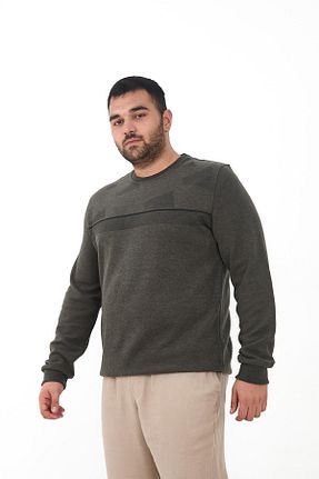 سوئیشرت سایز بزرگ خاکی مردانه سایز بزرگ Maccali - کد 878255572