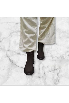 بوت / نیم بوت قهوه ای زنانه چرم خالص Dünya Shoes - کد 880028399