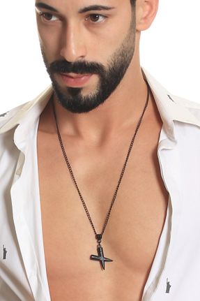 گردنبند جواهر مشکی مردانه LABALABA - کد 5745890