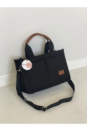 کیف دوشی مشکی زنانه پارچه ای BAGLOVİS - کد 879542771
