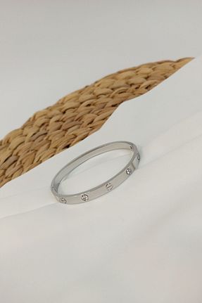 دستبند استیل (فولاد) طوسی زنانه استیل (فولاد) Novon Giyim & Aksesuar - کد 879553611