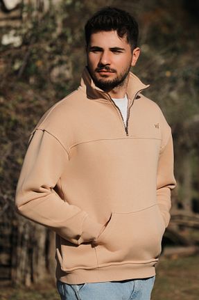 سوئیشرت بژ مردانه ساده Whish - کد 878704887