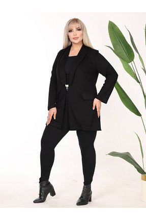 کت سایز بزرگ مشکی زنانه 2 İplik Curvy Trend - کد 879543532