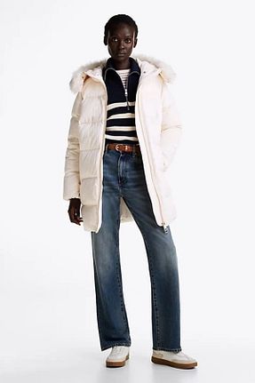 کاپشن سفید زنانه رگولار Tommy Hilfiger - کد 879679520