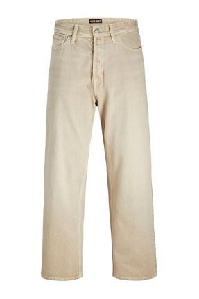 شلوار جین بژ مردانه پاچه پهن Jack & Jones - کد 879684382