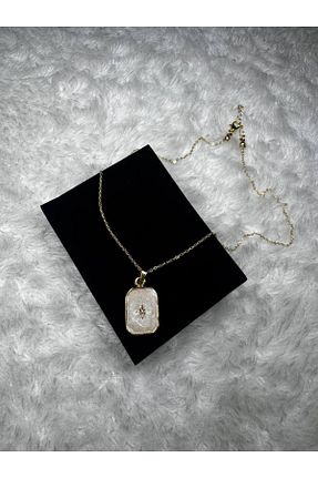 گردنبند جواهر بژ زنانه روکش طلا Fasion Jewelry - کد 879686231