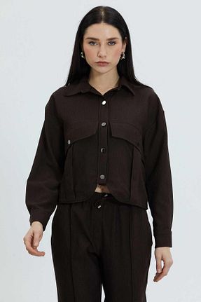 پیراهن قهوه ای زنانه رگولار MEZZURA - کد 879685589