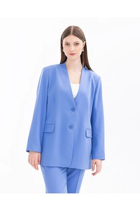 کت سایز بزرگ آبی زنانه پلی استر Genel Markalar - کد 817955993