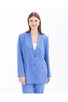 کت سایز بزرگ آبی زنانه پلی استر Genel Markalar - کد 817955993