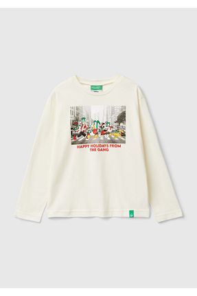 تیشرت نباتی بچه گانه رگولار United Colors of Benetton - کد 879803453