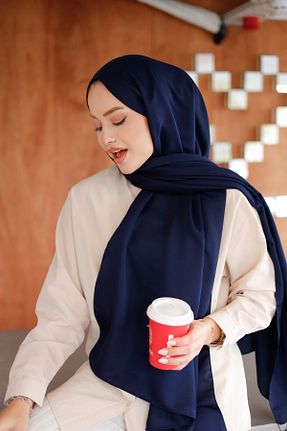 شال سرمه ای زنانه پنبه ای QASSA SHAL - کد 879852307