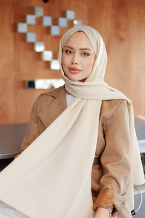 شال بژ زنانه پنبه ای QASSA SHAL - کد 879848284