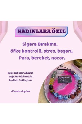 دستبند جواهر رنگی زنانه سنگ طبیعی şifayadairdoğaltaş - کد 879865195