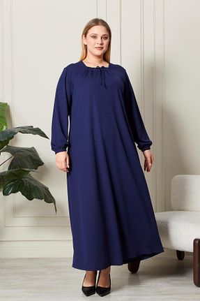 لباس سایز بزرگ سرمه ای زنانه مخلوط ویسکون Ferace - کد 879890711
