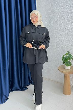 ست بالاتنه و پائین تنه مشکی زنانه بافت lurex moda - کد 879900913