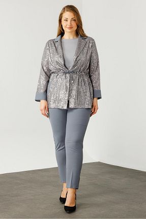 لباس طوسی زنانه بافتنی Moda İlgi - کد 879930187