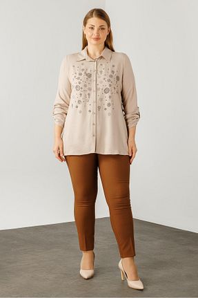 پیراهن بژ زنانه رگولار Moda İlgi - کد 879930345