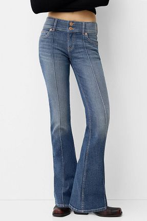شلوار جین آبی زنانه رگولار Bershka - کد 879949061