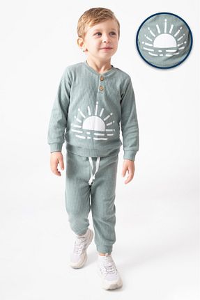 ست نوزادی خاکی بچه گانه پنبه ای nevrankids - کد 879987401