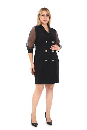 لباس سایز بزرگ مشکی زنانه بافتنی etselements - کد 879977127