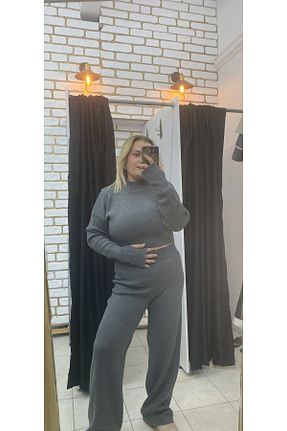 ست بالاتنه و پائین تنه طوسی زنانه تریکو TUBA TOPTAŞ - کد 879975053