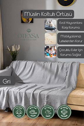کاور مبل طوسی پنبه ای OTEXSA - کد 820434220