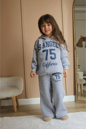 ست بالاتنه و پائین تنه طوسی بچه گانه بافت Lolliboomkids - کد 880003748