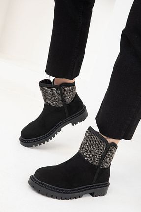 بوت / نیم بوت مشکی زنانه چرم مصنوعی SOHO - کد 877586500