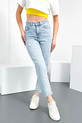 شلوار جین آبی زنانه پاچه ساده HLT JEANS - کد 840178560