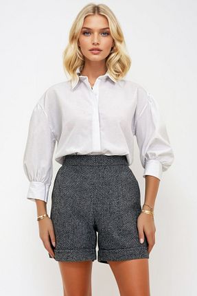 شلوارک و برمودا طوسی زنانه بافتنی Trend Alaçatı Stili - کد 878242771