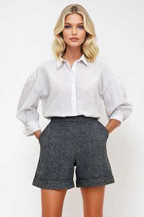 شلوارک و برمودا طوسی زنانه بافتنی Trend Alaçatı Stili - کد 878242771