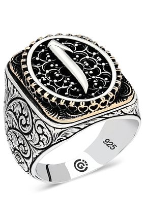 انگشتر نقره طوسی مردانه 925 عیار OTTOTESBİH - کد 878056867