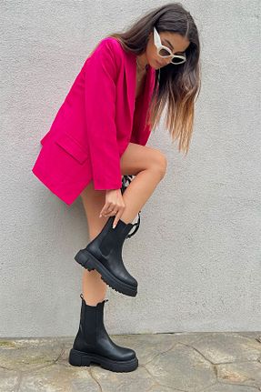 بوت / نیم بوت مشکی زنانه چرم مصنوعی Scarpebutik - کد 752808554