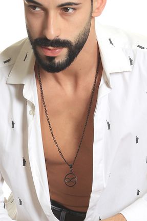 گردنبند جواهر مشکی مردانه پوشش زاماک LABALABA - کد 877871962