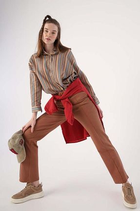 شلوار گرمکن حجاب قهوه ای زنانه رگولار ALLDAY - کد 877867997