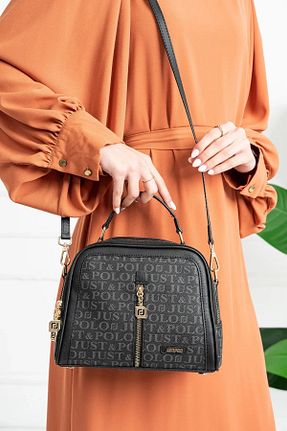 کیف دوشی مشکی زنانه چرم مصنوعی Just Polo - کد 877881640